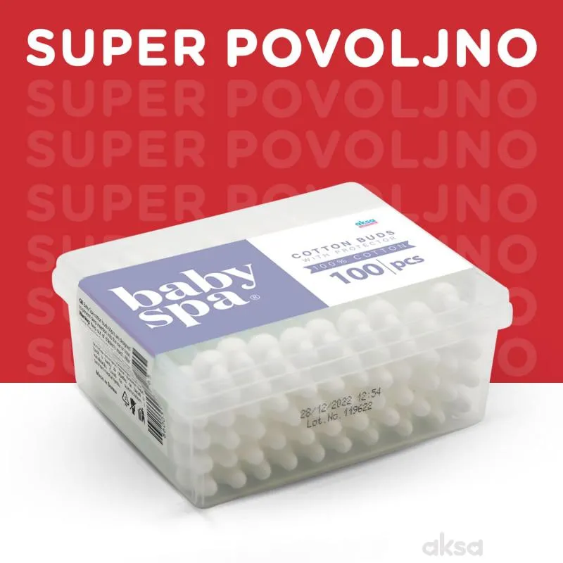 Baby Spa štapići za uši sa graničnikom 100kom