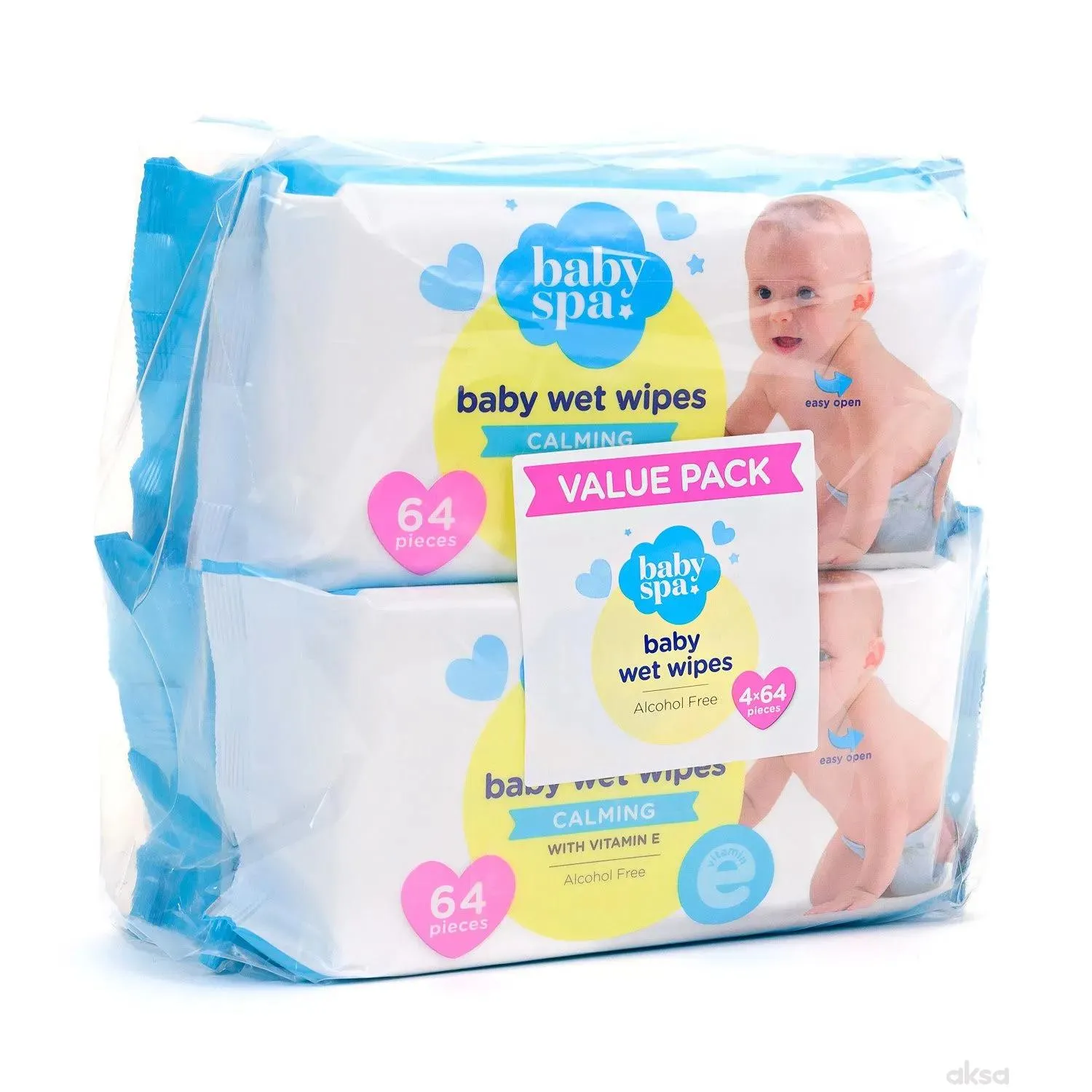 Baby spa vlažne maramice sa vitaminom E 4x64kom