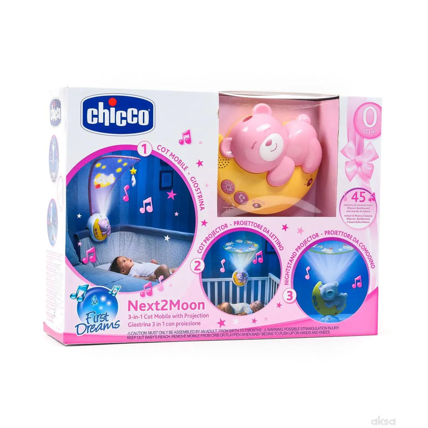 Chicco muzički projektor Next2Moon, roze