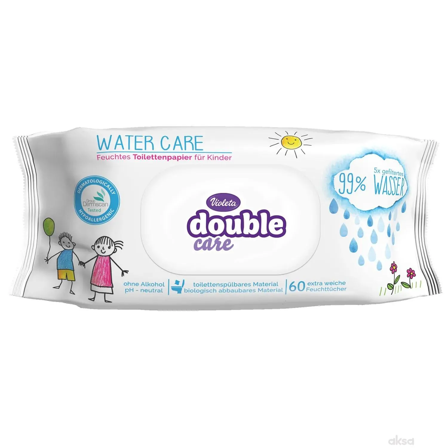 Violeta vlažni toalet papri double care 60kom