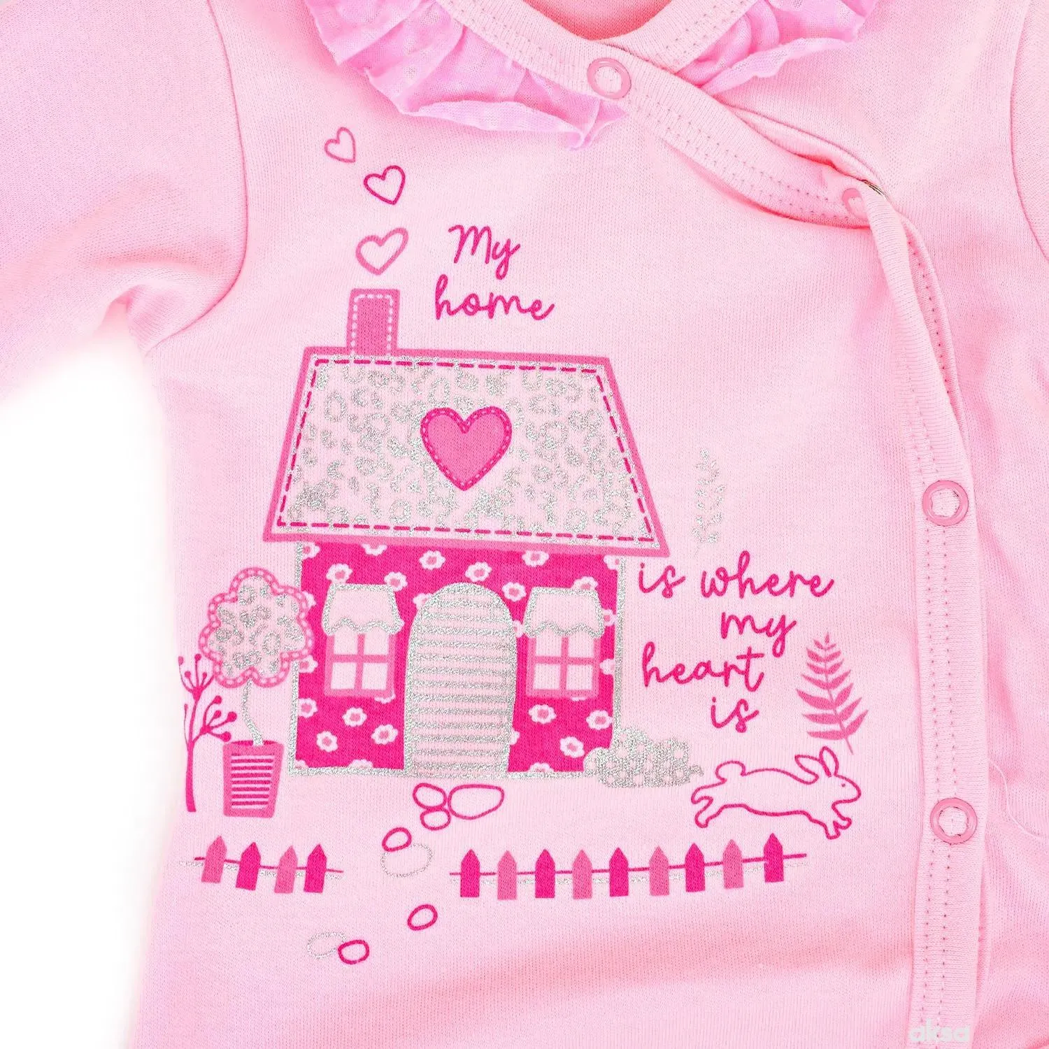 Pom Pom bodi benka dr, djevojčice-56 56 3-ROZE