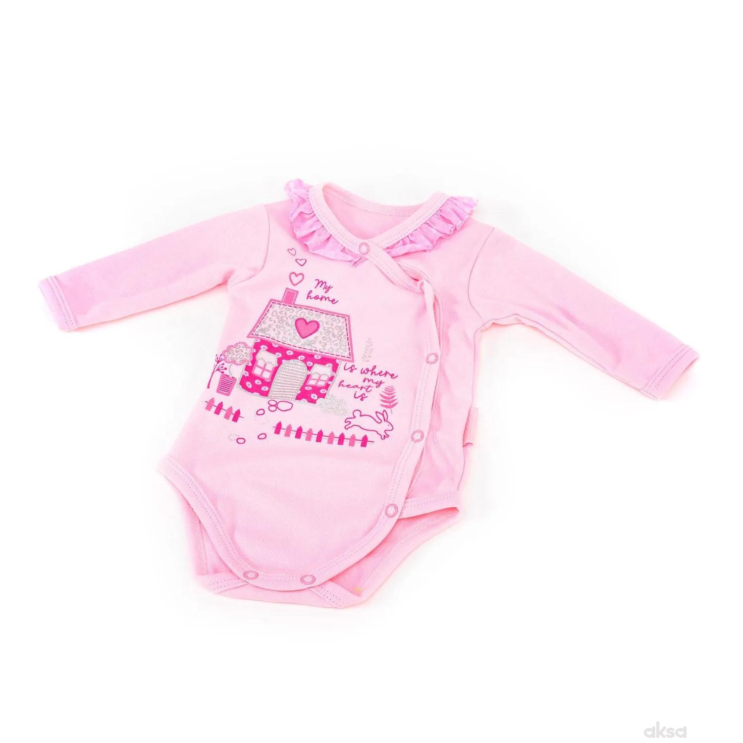 Pom Pom bodi benka dr, djevojčice-56 56 3-ROZE