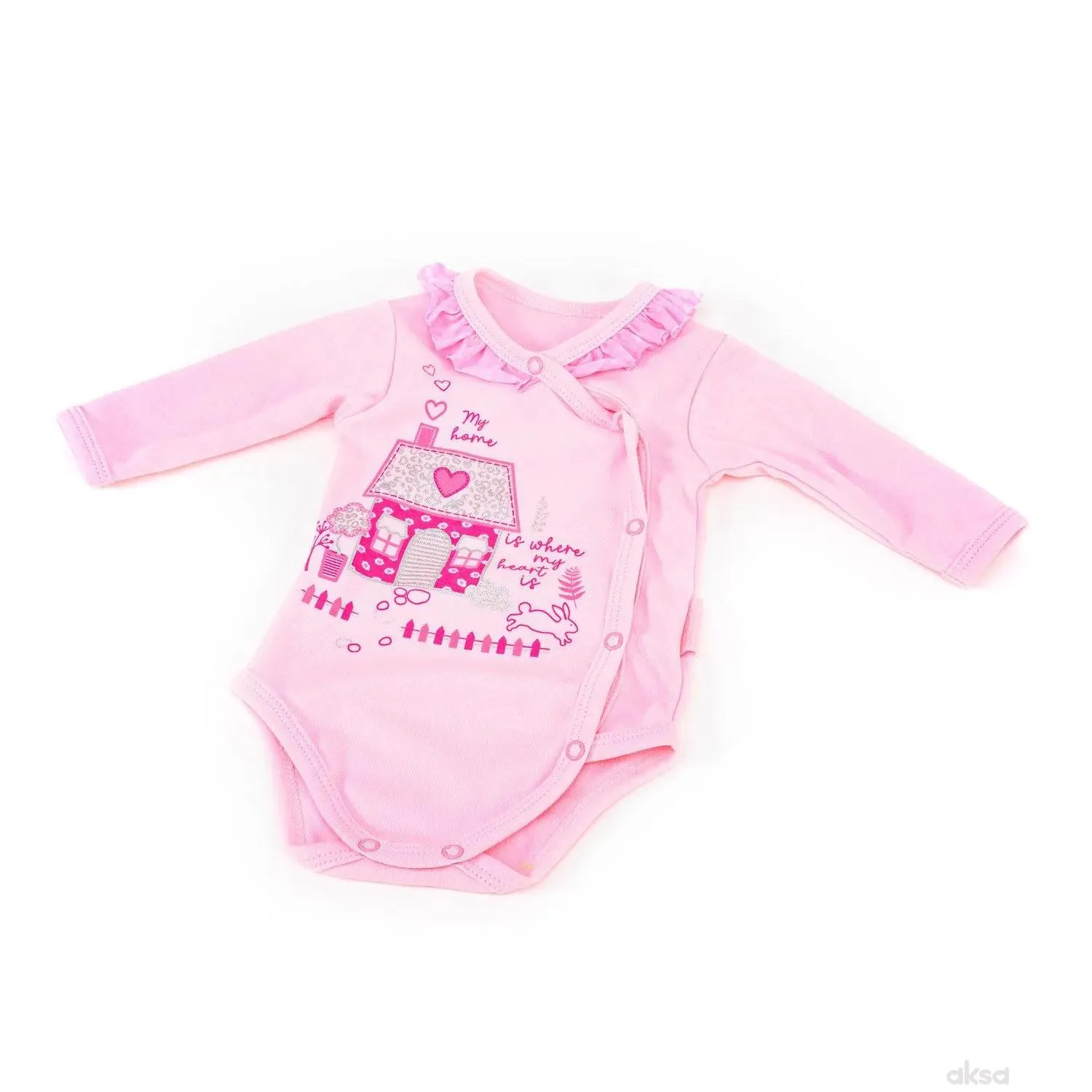 Pom Pom bodi benka dr, djevojčice-56 56 3-ROZE