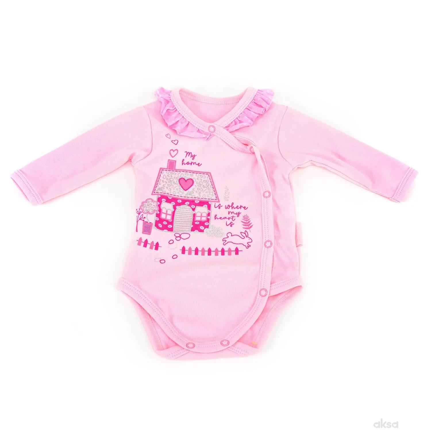 Pom Pom bodi benka dr, djevojčice-56 56 3-ROZE