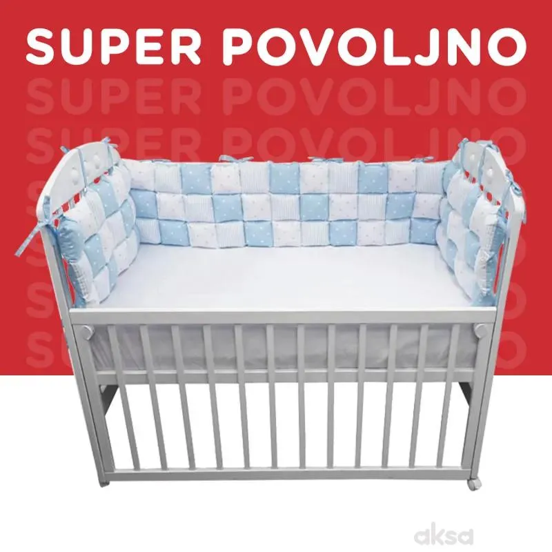 Lillo&Pippo ogradica za krevetac Kockice,PLAVA-PLAVA 2-PLAVA