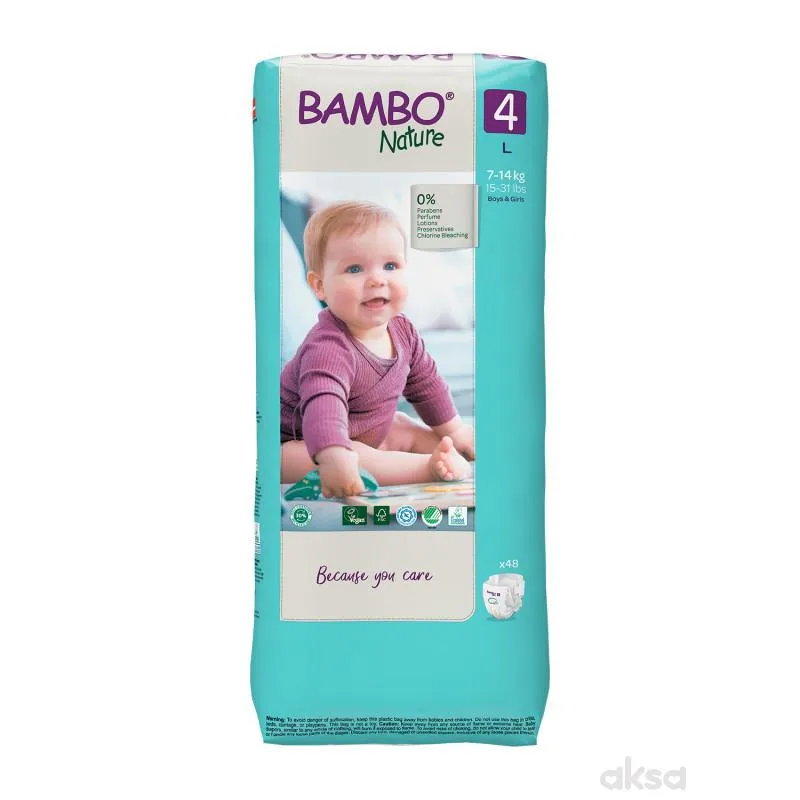 Bambo pelene Nature 4 maxi 7-14kg 48kom 