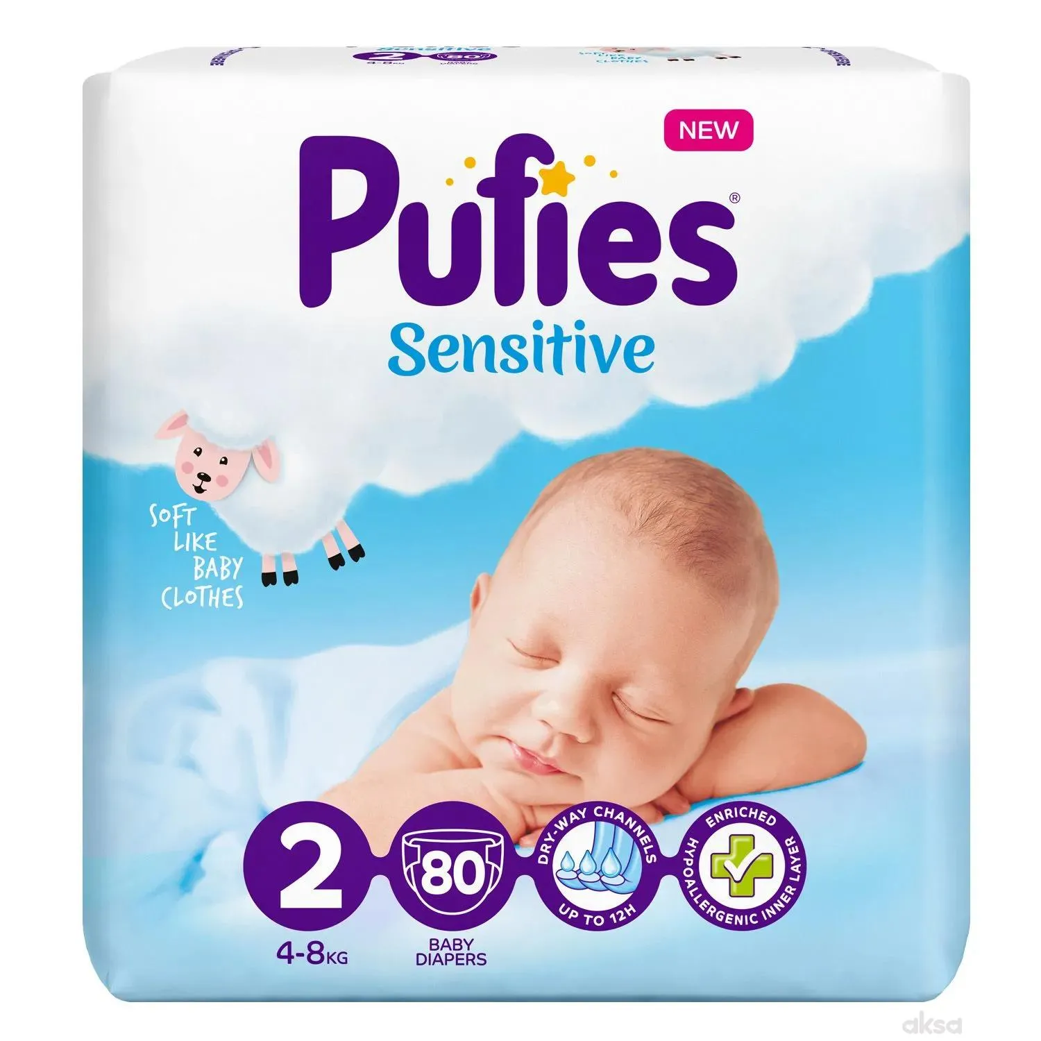 Pufies pelene sensitive MP 2 mini 4-8kg 80 kom 