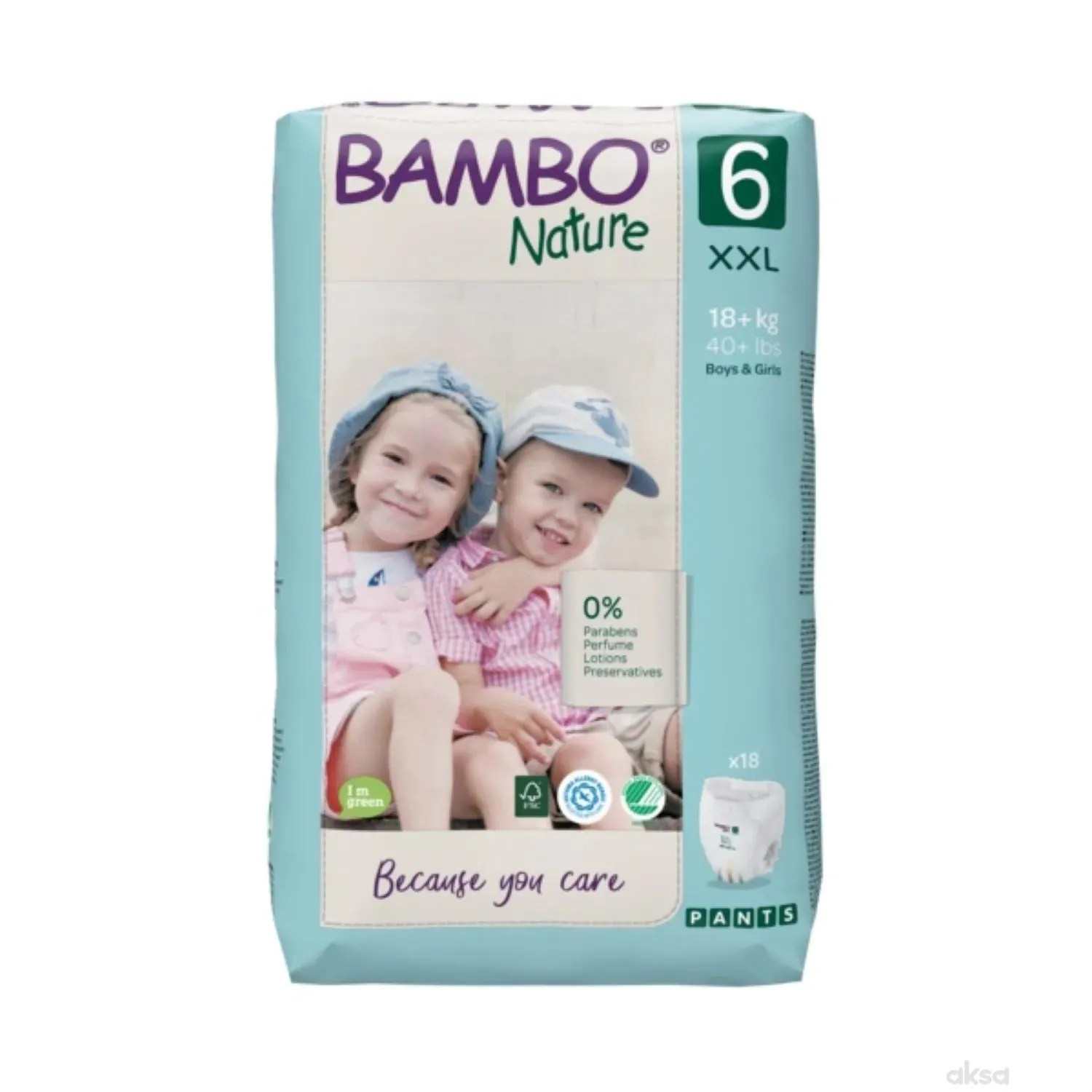 Bambo Nature pants 6 ,18kg+, 18 kom 