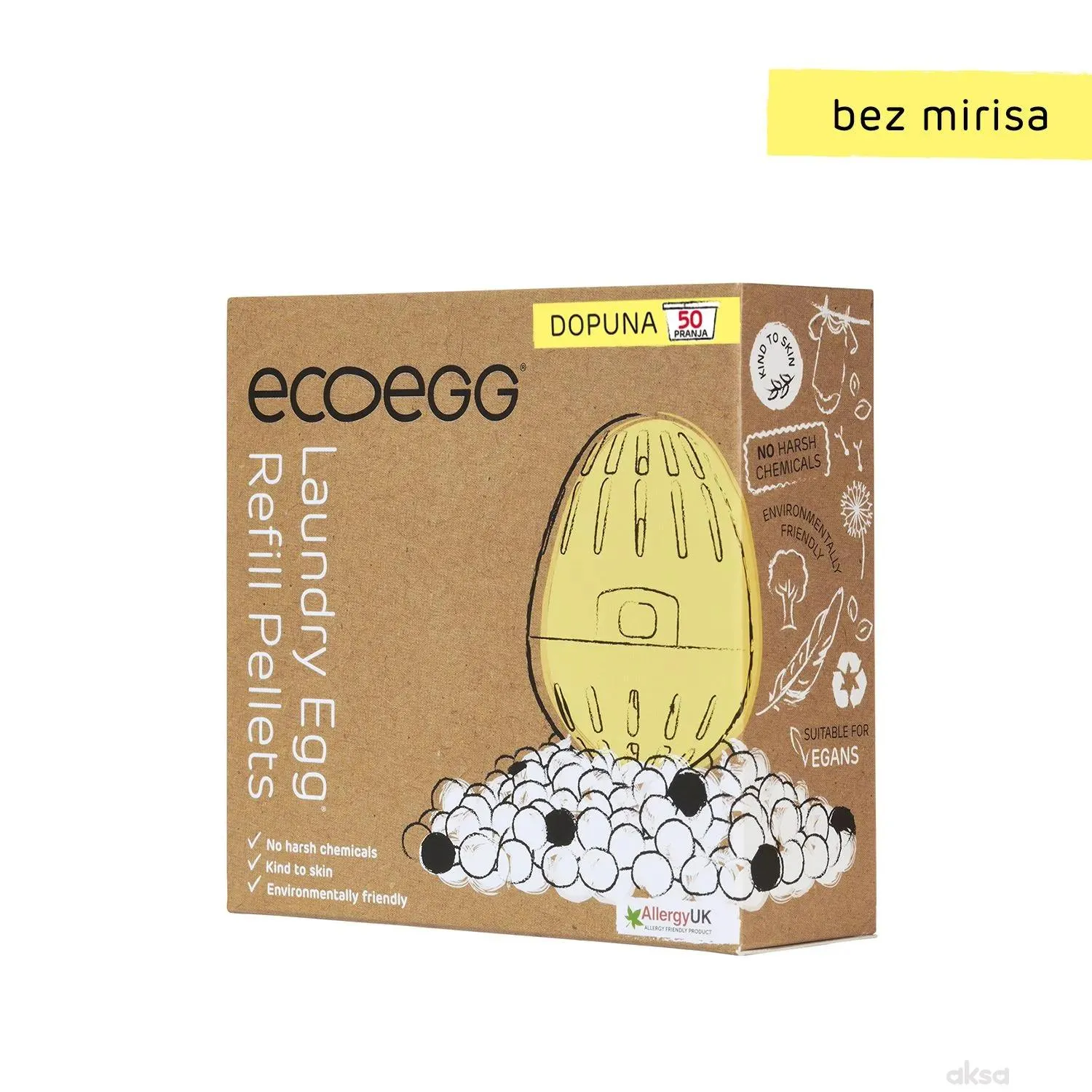 Ecoegg dopuna za pranje veša bez mirisa, 50 pranja
