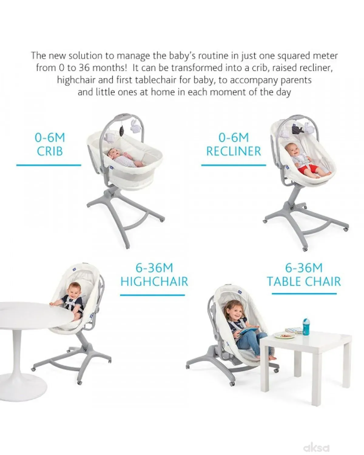 Chicco baby hug 4 u 1 Air White snow