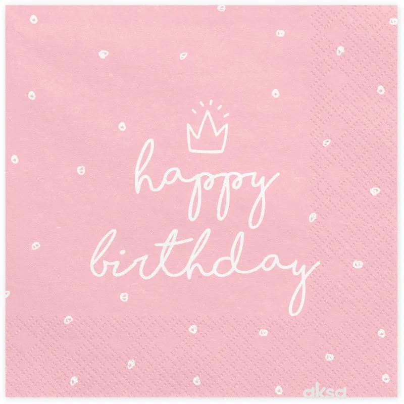 Salvete papirne happy birthday 33x33 cm 