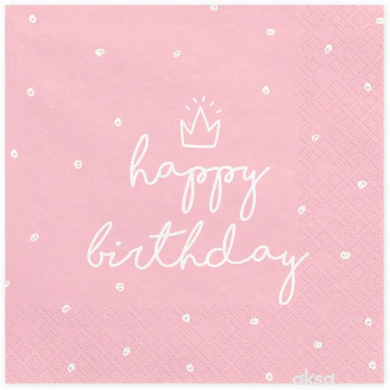 Salvete papirne happy birthday 33x33 cm