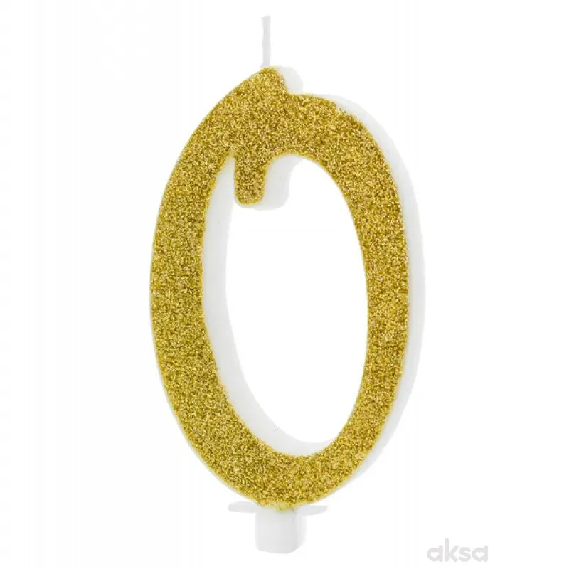 Svijeća zlatna br.0, 10 cm 
