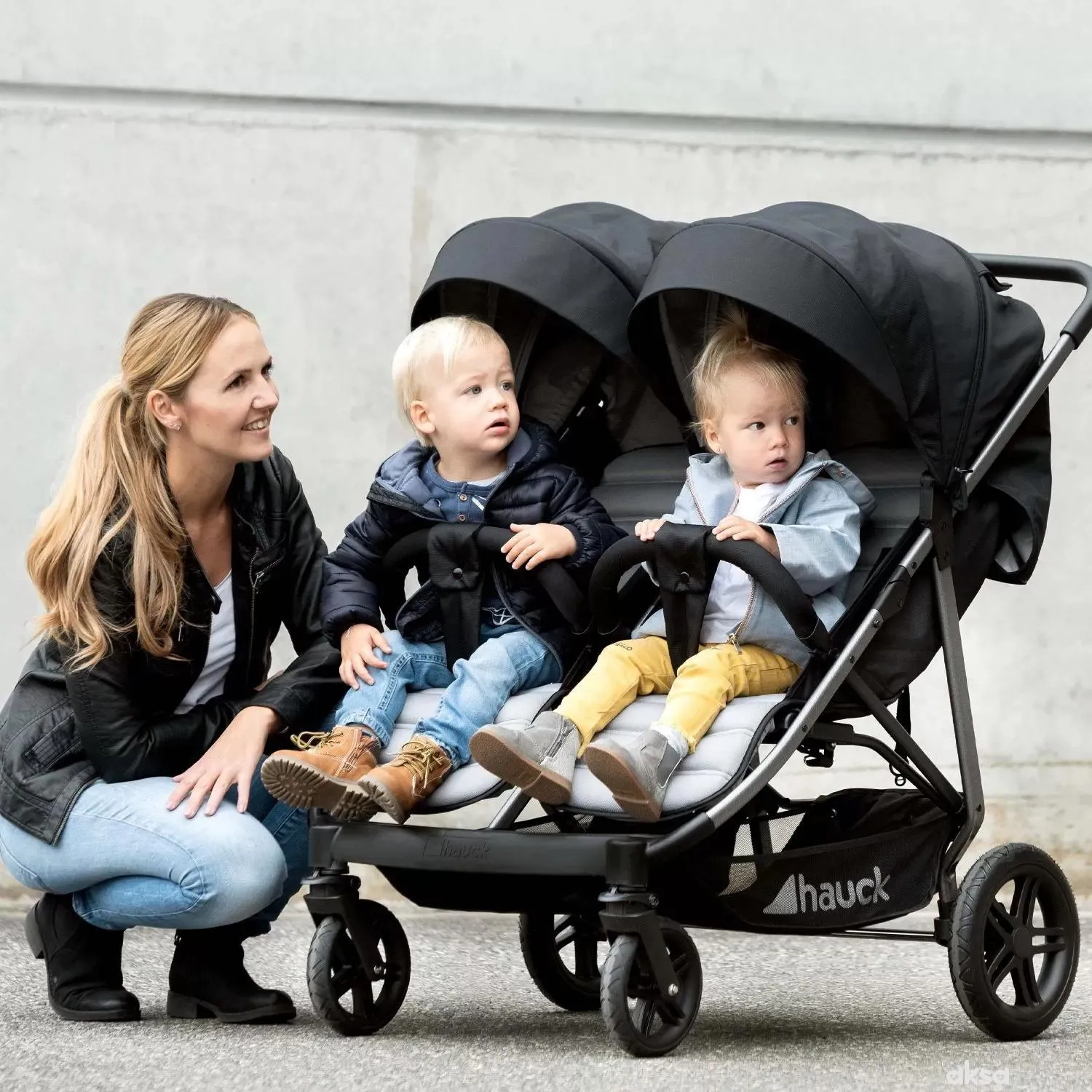 Hauck kolica za blizance Uptown duo, MelangeBlack