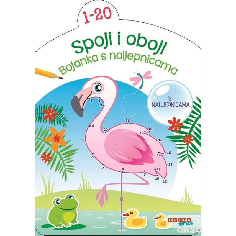 Bojanka s naljepnicama spoji i oboji 1-20 
