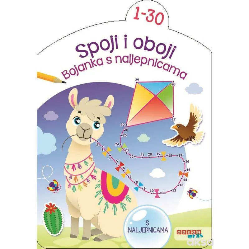 Bojanka s naljepnicama spoji i oboji 1-30