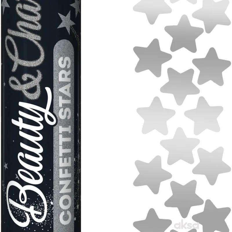 Konfeti pneumatski stars srebro  30 cm 