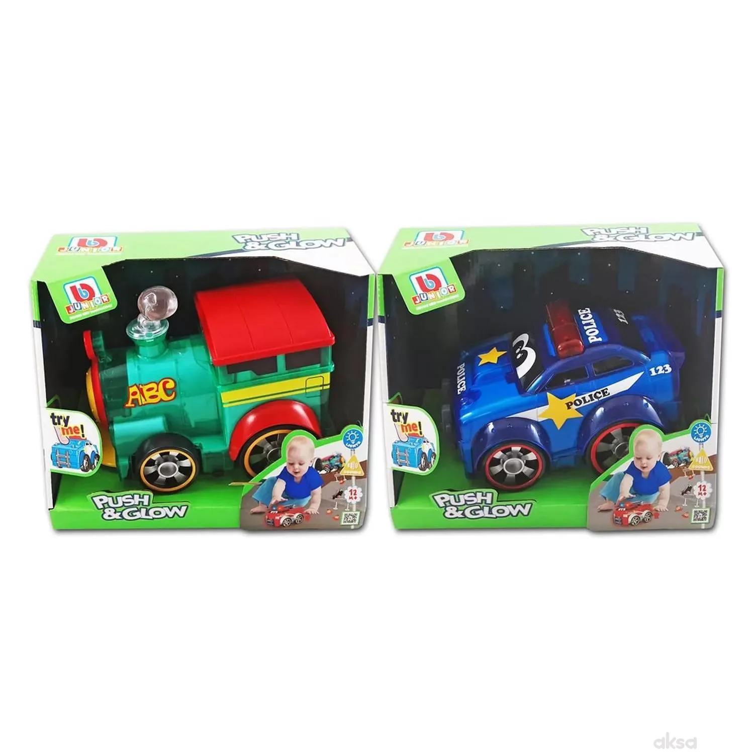 Burago junior push and glow asst