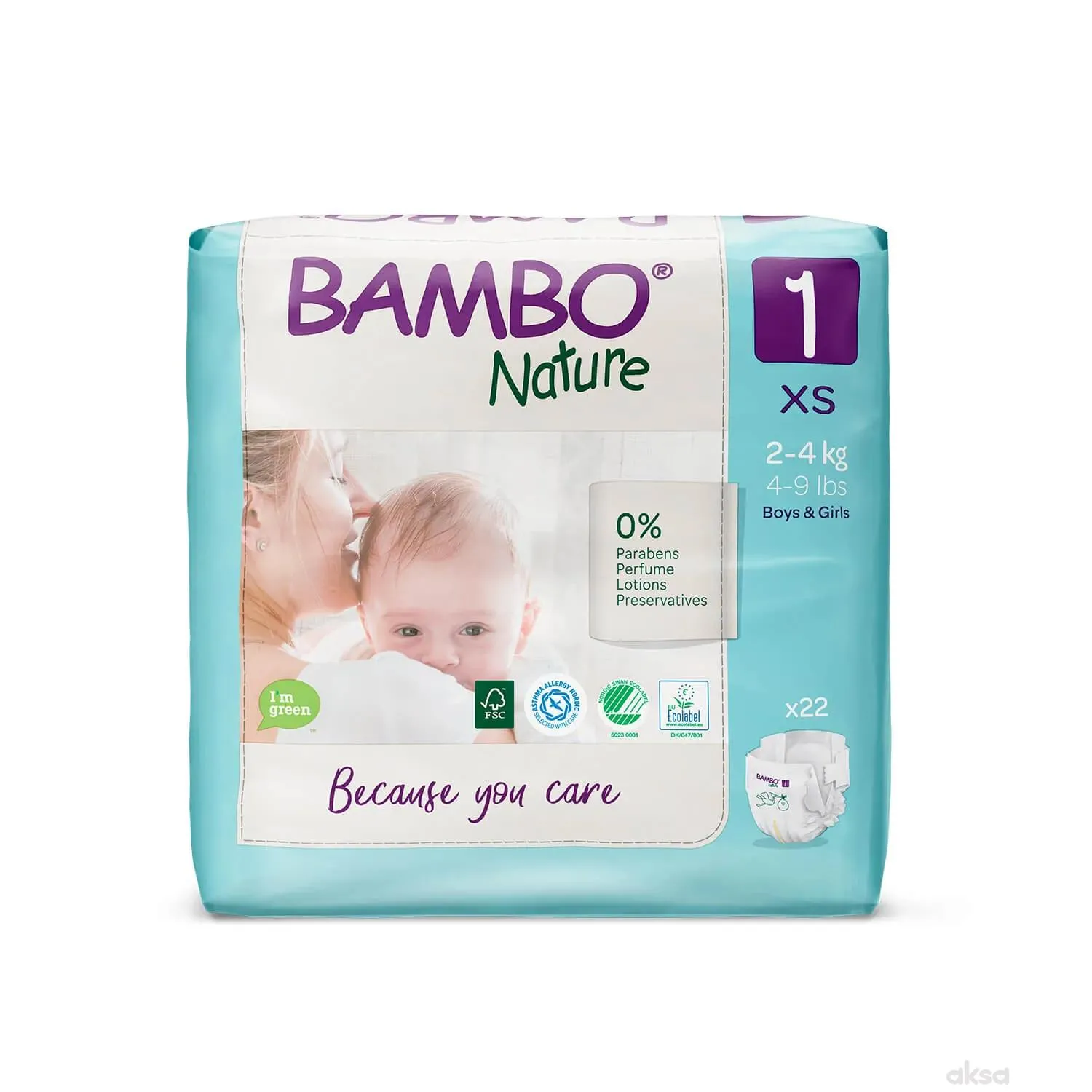 Bambo pelene Nature Eco Friendly 1, 2-4 kg, 22 kom 