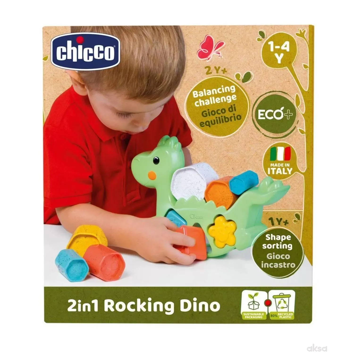 Chicco igračka Eco umetaljka Dino
