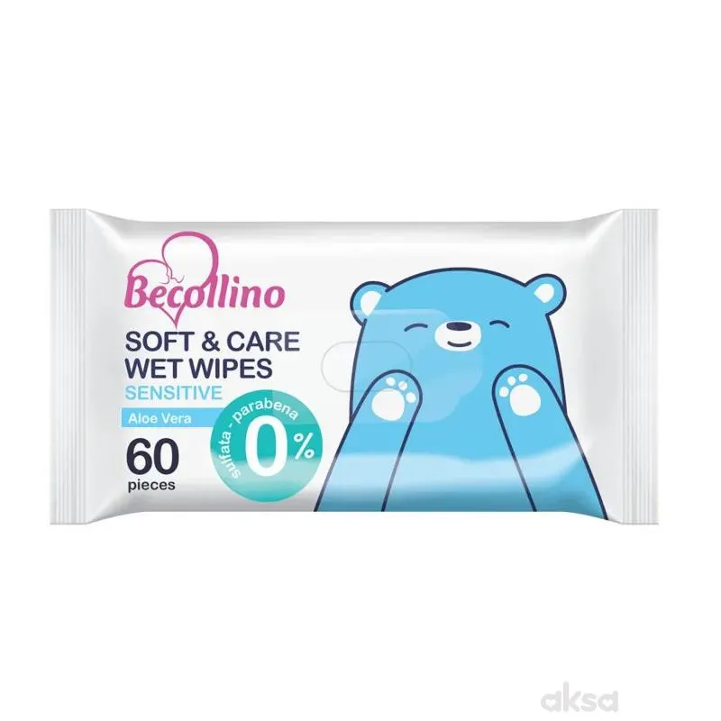 Becollino Vlažne maramice Soft&Care Sensitive 60/1 