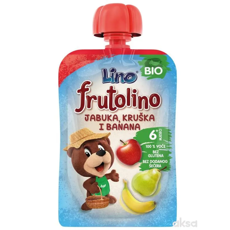 Lino bio pouch jabuka, kruška i banana 100g 