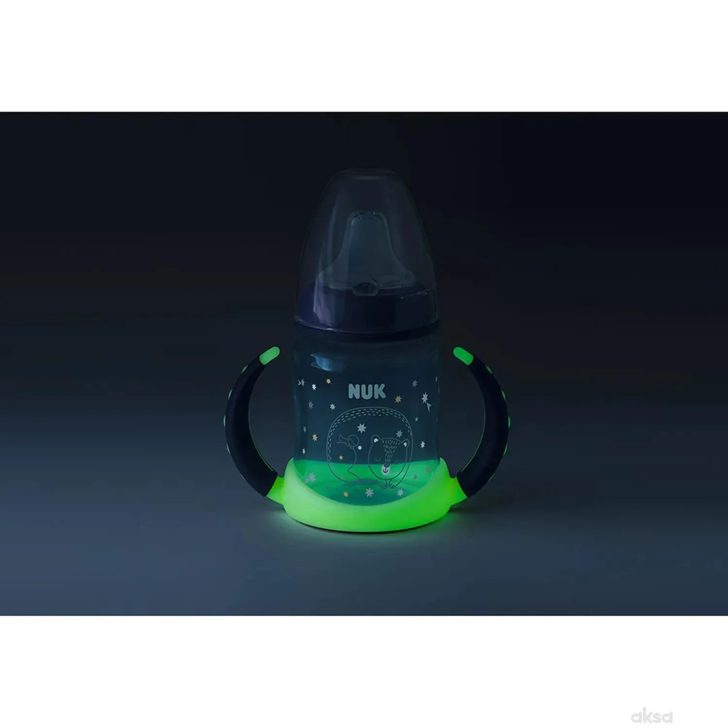 Nuk šolja za učenje sa ručkama dark&glow 150ml