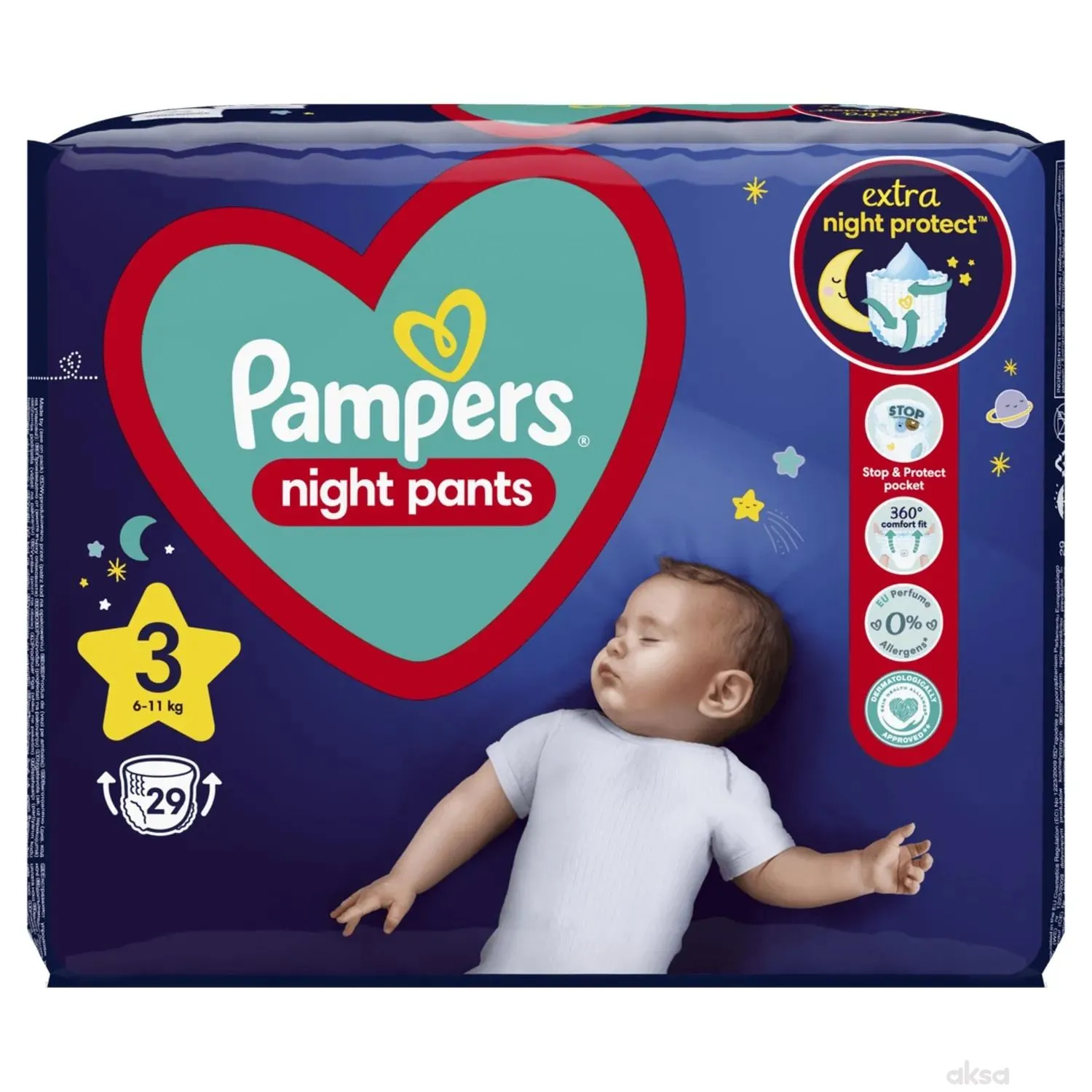 Pampers Gaćice vp night midi 29kom 