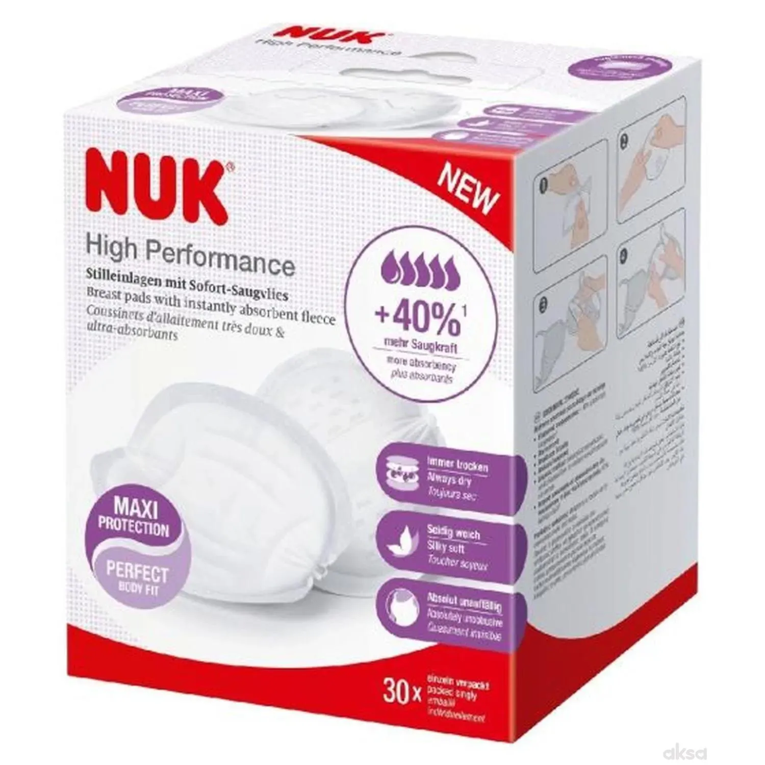 Nuk ulošci za grudi 30 kom. high preformance