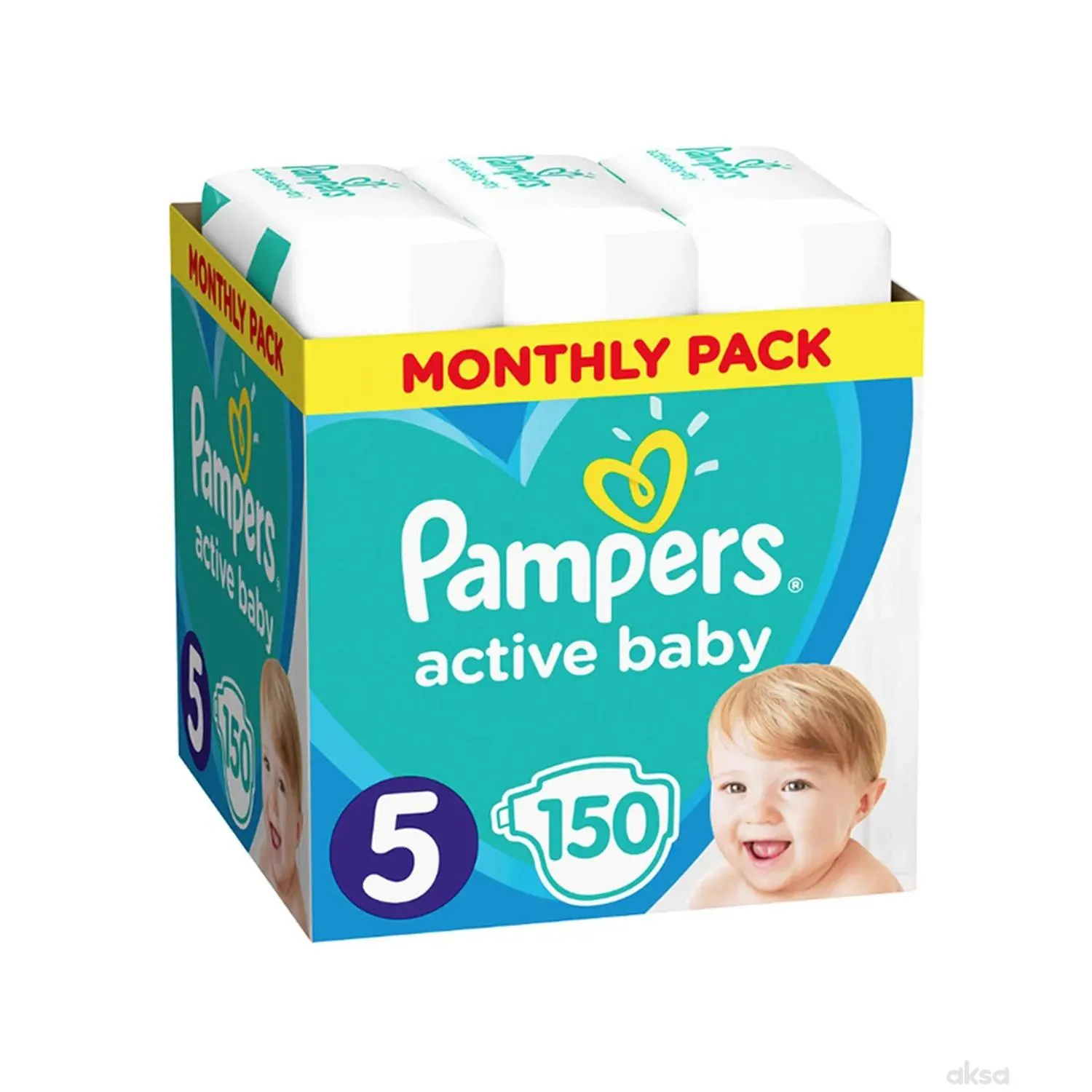 Pampers pelene active baby monthlyS5 11-16kg150kom