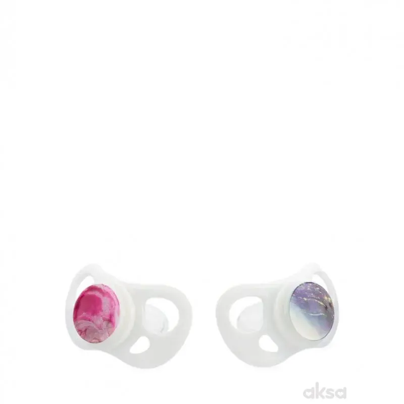 Twistshake 2x duda 6+m marble pink purple 