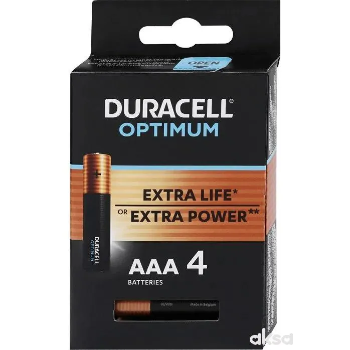 Duracell baterije optimum AAA 4kom 