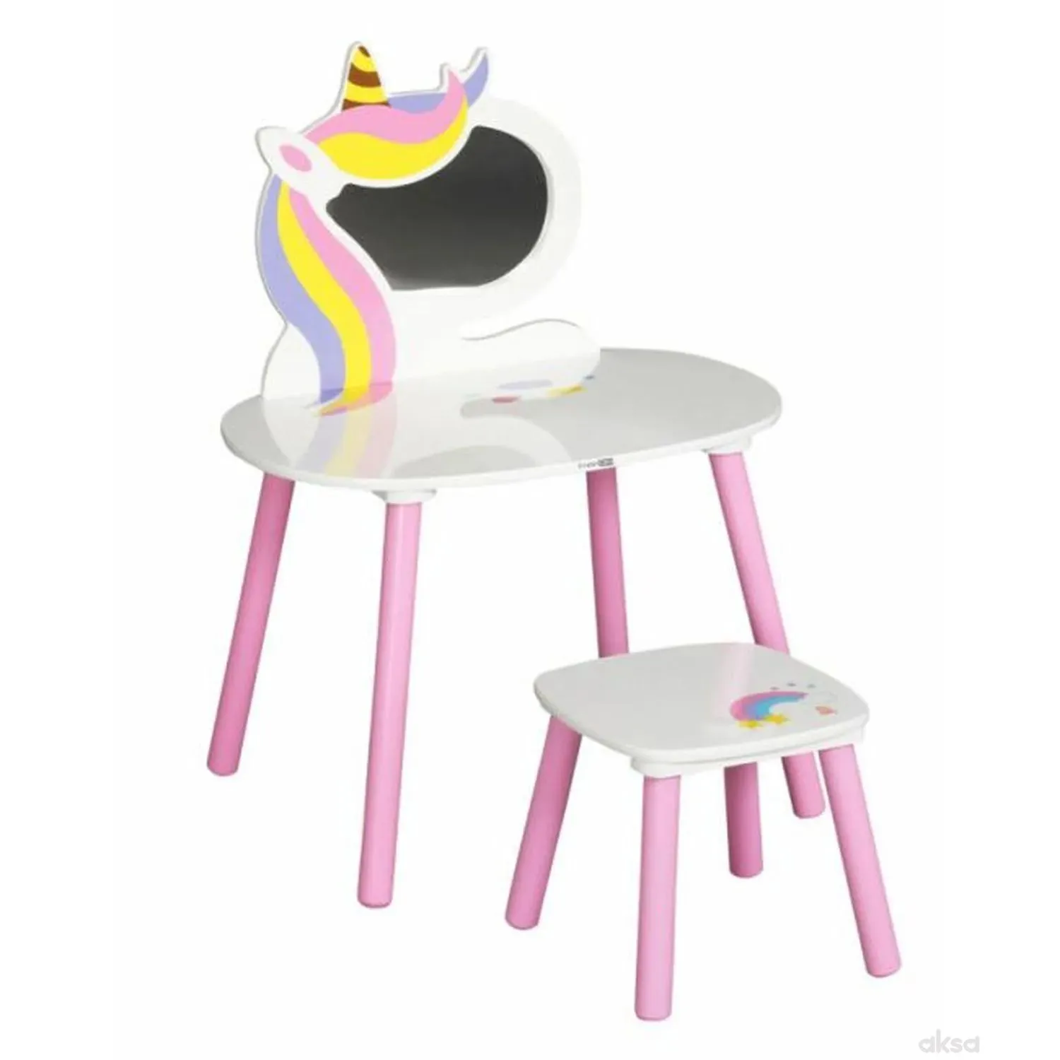 FreeON Kozmetički stol i stolica jednorog 
