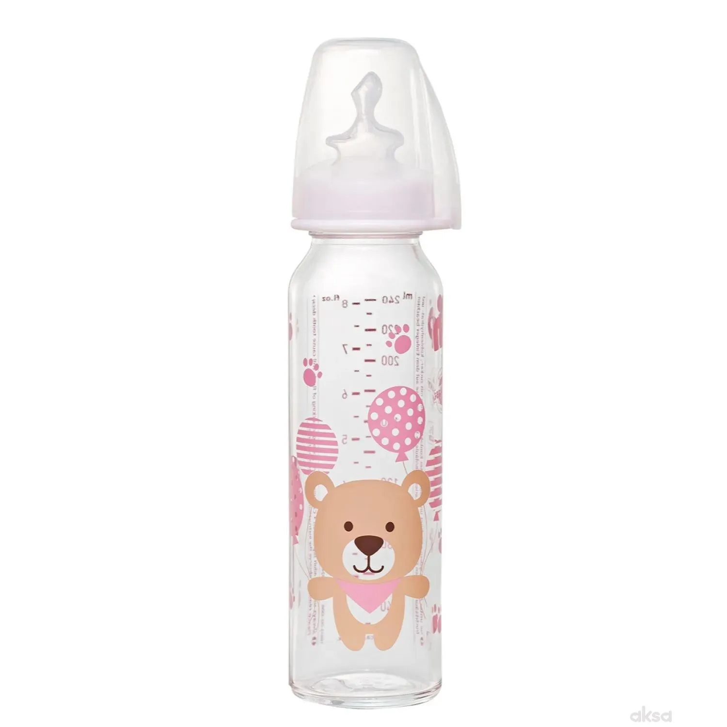 Nip flašica 250ml sil.cucla za mlijeko 0m+,devojčica
