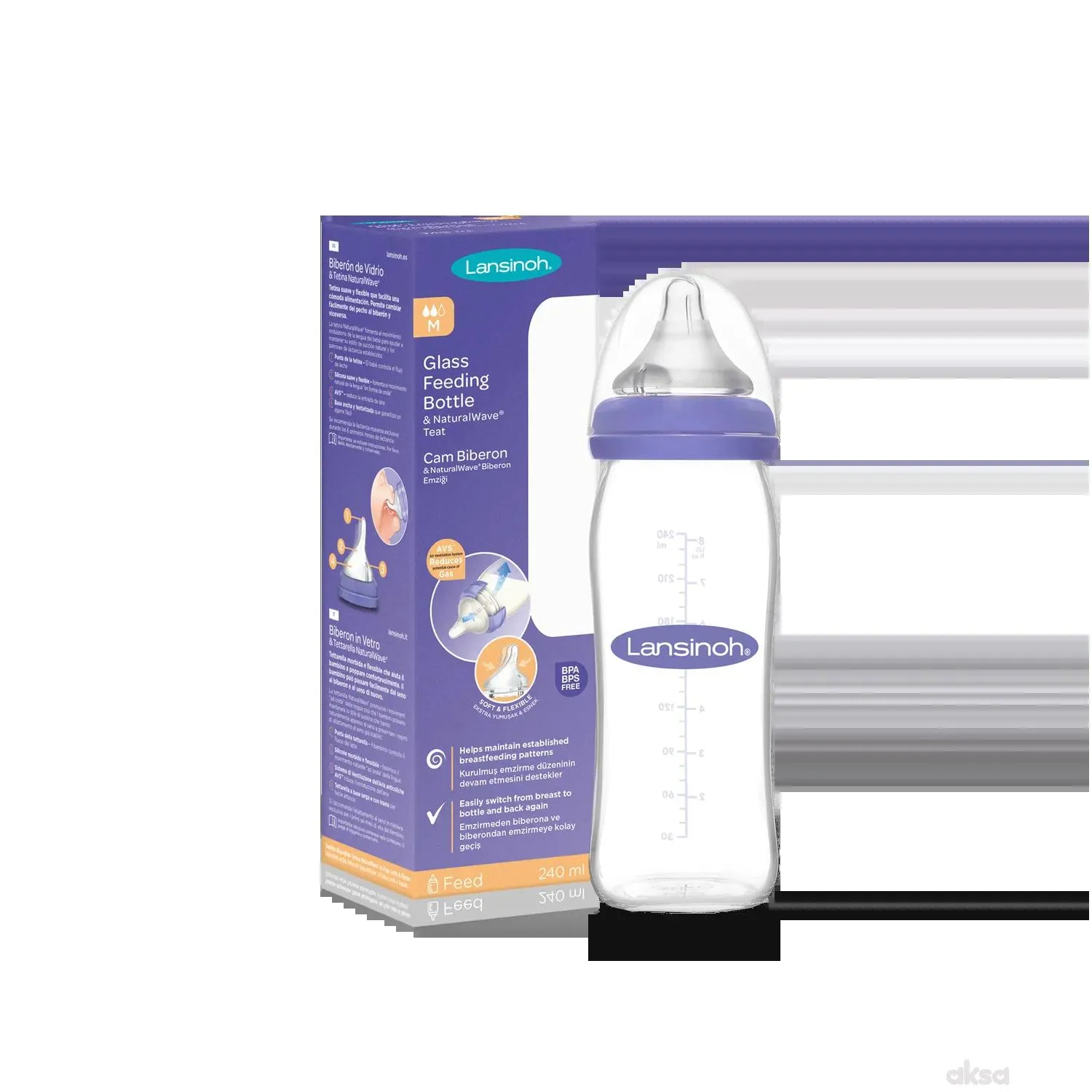 Lansinoh staklena boca 240 ml