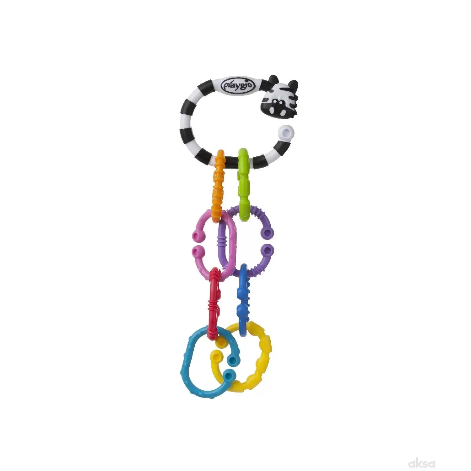 Playgro zvečka <br />
u obliku zebre sa karikama