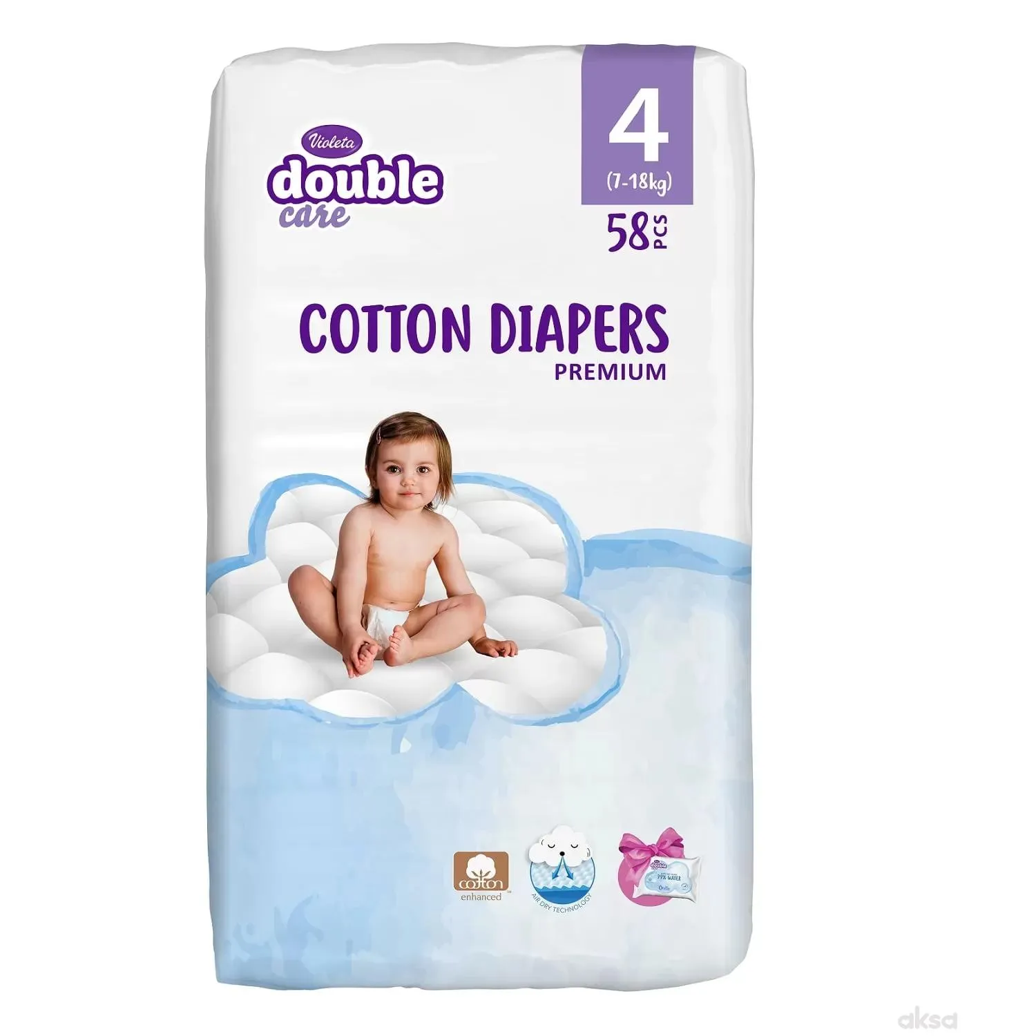 Violeta pelene DC Cotton Air Dry 4 Maxi 58kom 