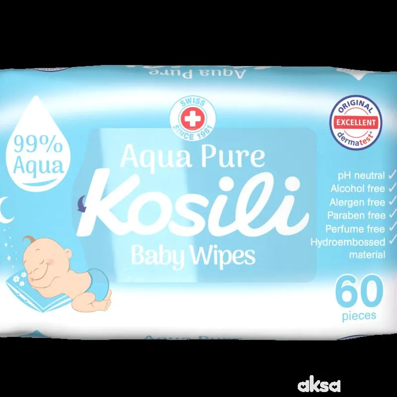 Kosili baby vlažne maramice aqua pure 60kom