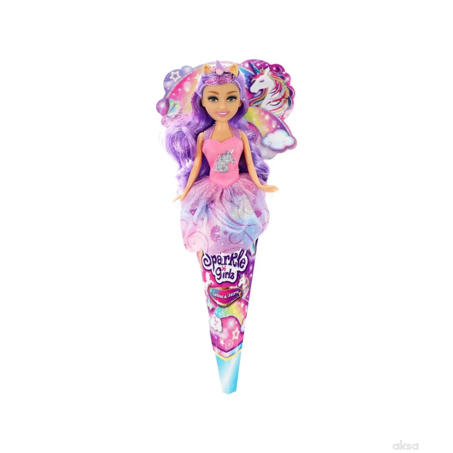 Sparkle Girlz Unicorn Princess In Cone Asst