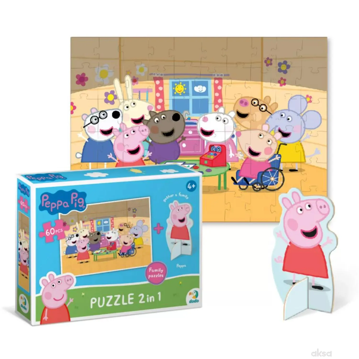 Dodo puzzle Peppa prase sa figurom, porodica