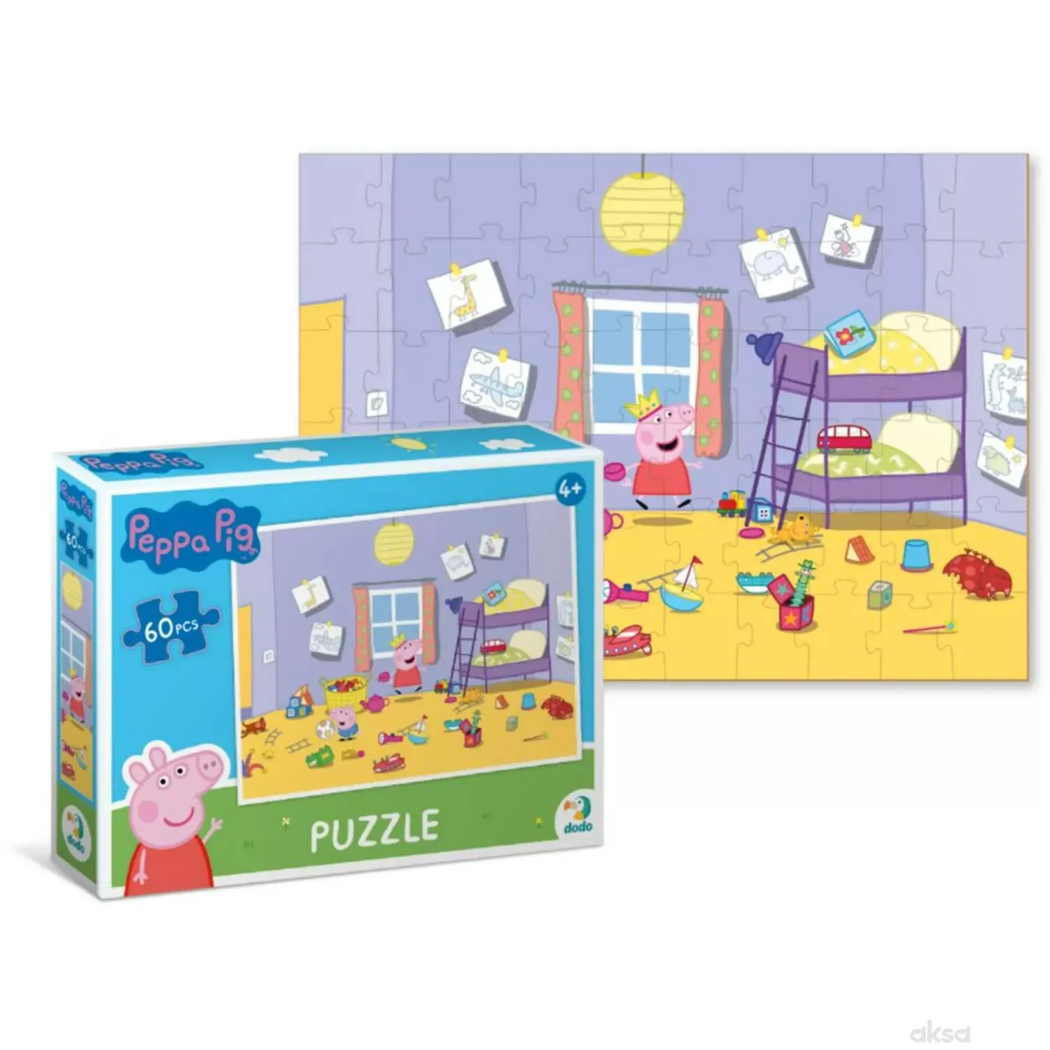 Dodo puzzle Peppa prase, dečija soba 60 komada
