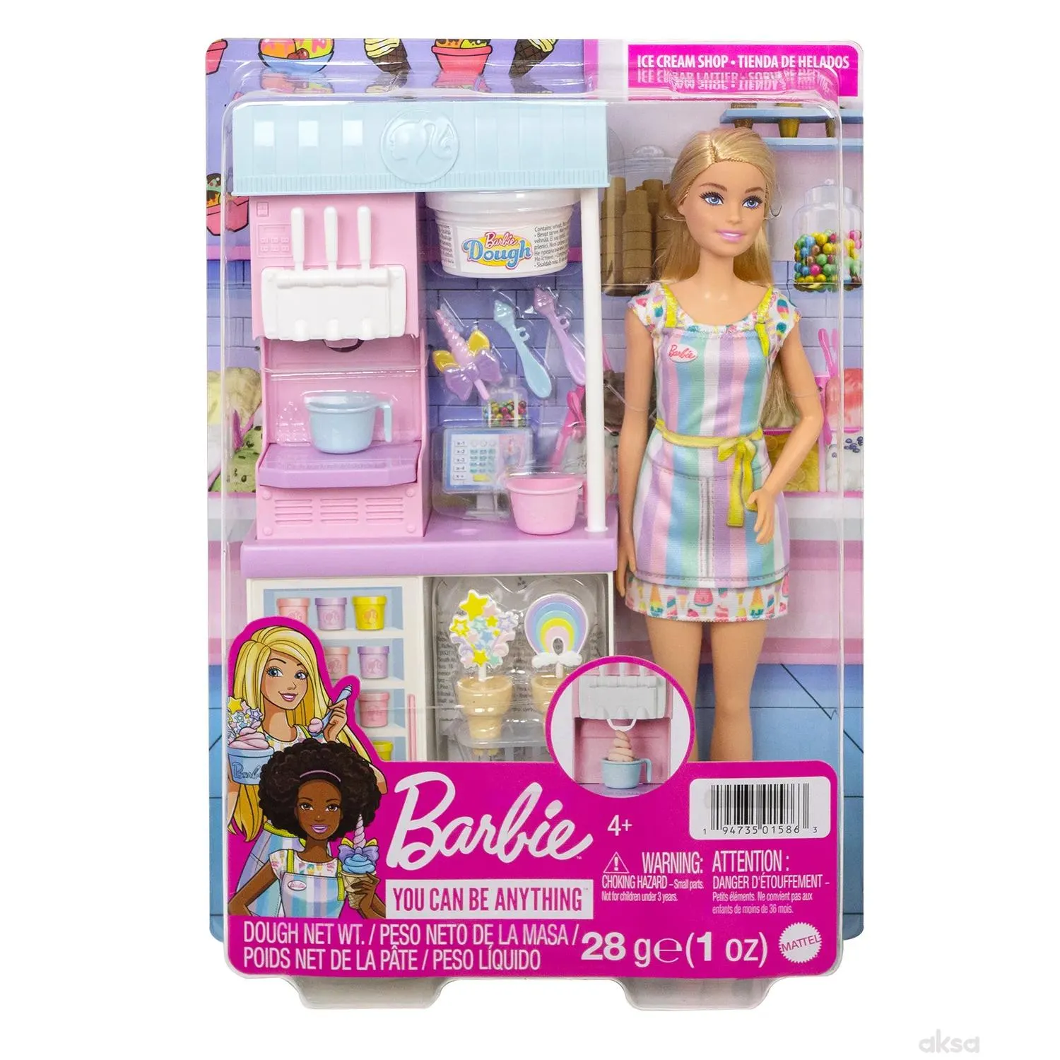 Barbie set prodavnica sladoleda i lutka