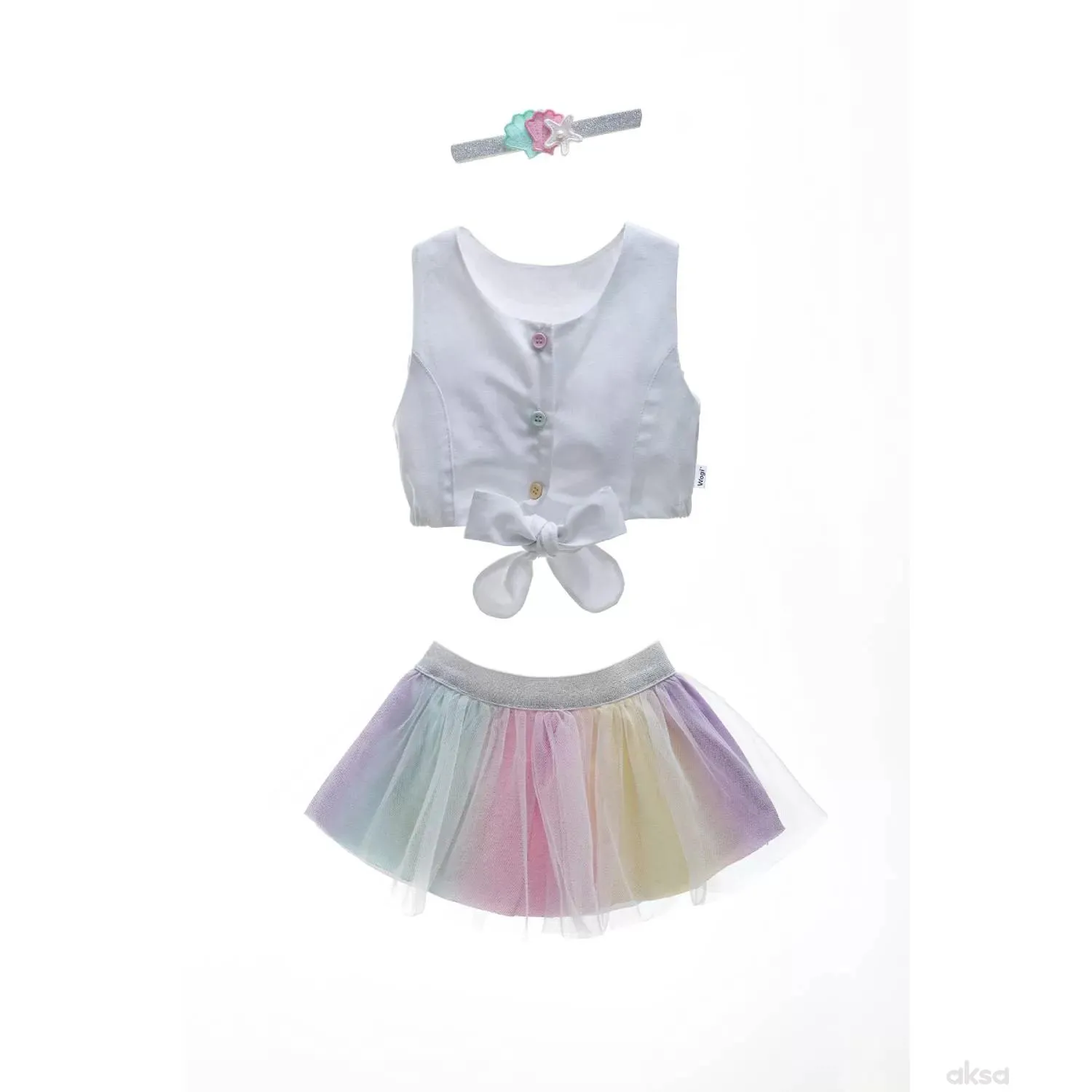 WOGI komplet 3/1 (majica, suknja, traka), devojčic 