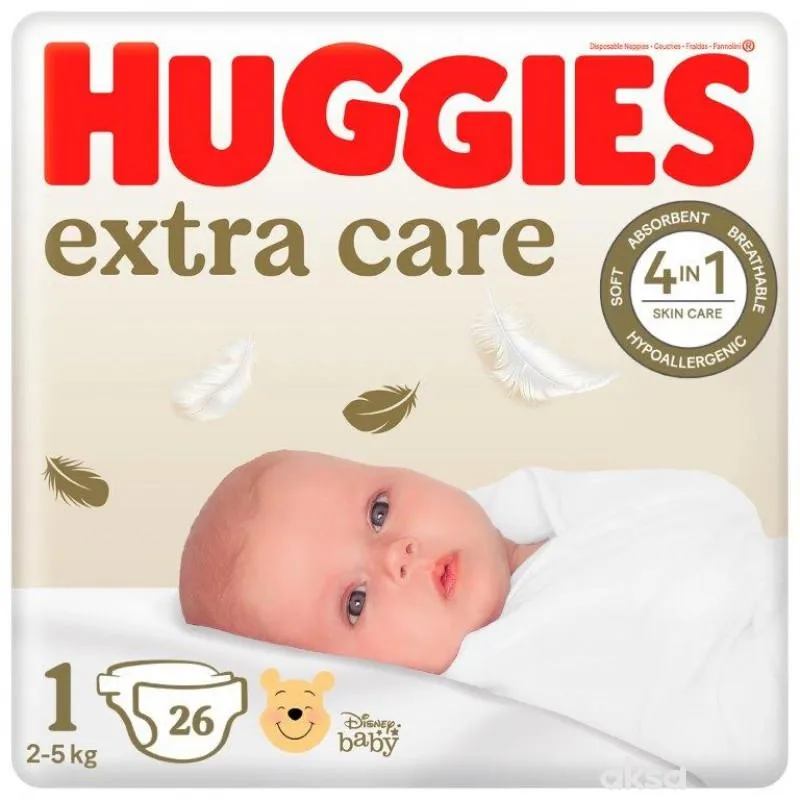 Huggies pelene esoft newborn 2-5kg 26kom