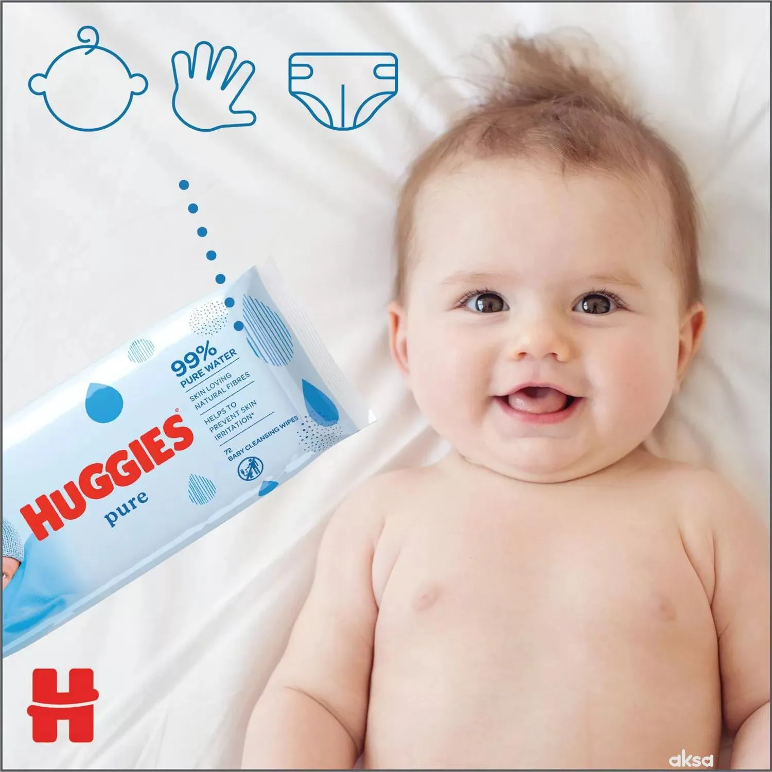 Huggies baby vlažne maramice all over clean 56kom 