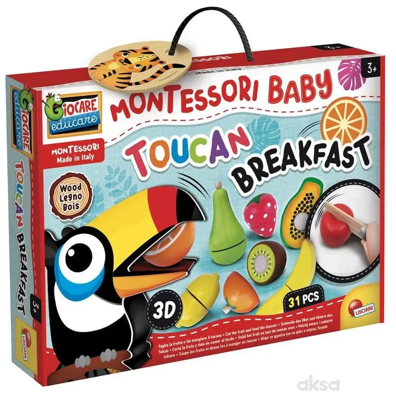 Montessori baby drveni set:Tukan