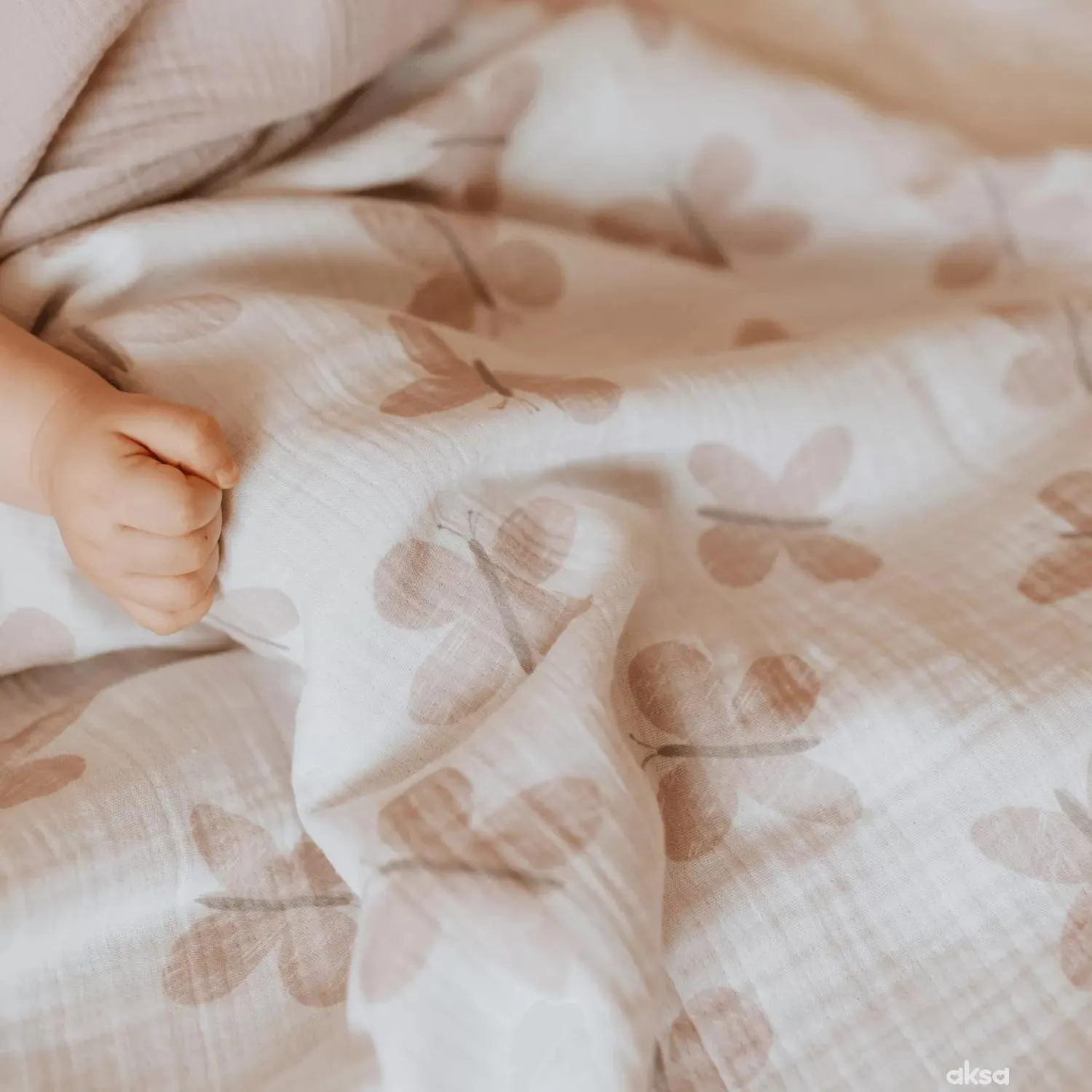 Baby Textil prekrivač od muslina Leptirići, 85x100