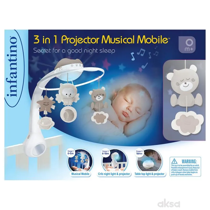 INFANTINO muzička vrteška 3U1 bež 049159