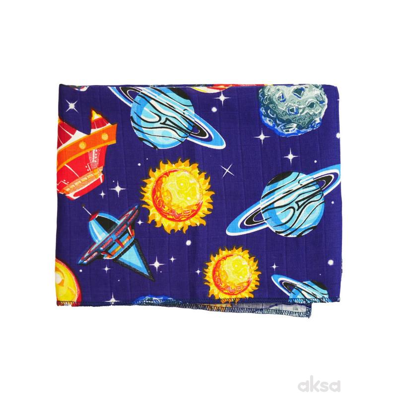 Lillo&Pippo muslin pelena 80x80cm, Svemir 
