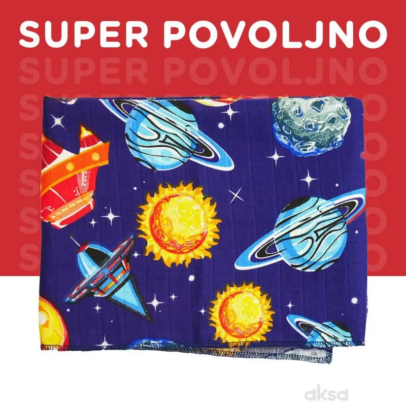 Lillo&Pippo muslin pelena 80x80cm, Svemir